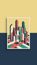 Poster oraș abstract geometric